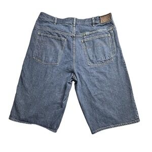 Sean John Shorts Mens 38 Blue Denim Baggy Fit Embroidered Logo Hip Hop Jeans